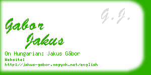 gabor jakus business card